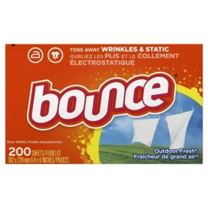 Bounce Dryer Sheets, Outdoor Fresh Scent Fabric Softener Sheets, Reduces Static, Softens and Fights Wrinkles, 200CT