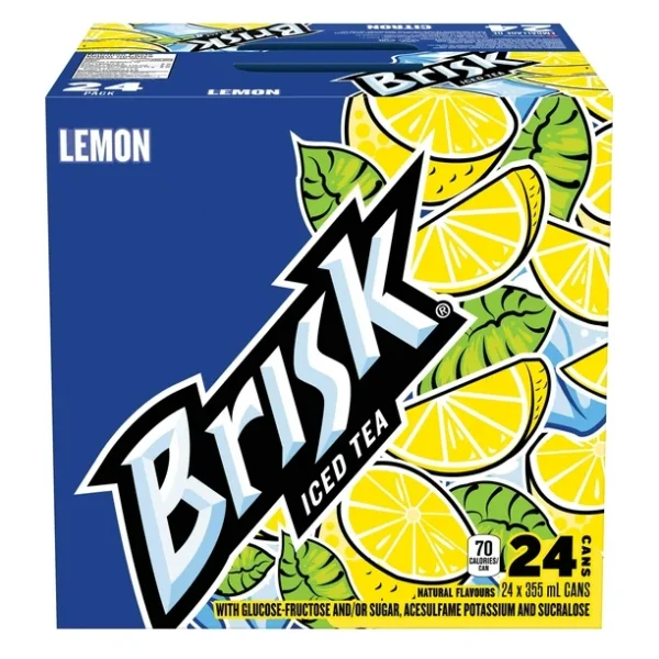 Brisk Lemon Iced Tea 24 x 355mL, Cans, 24x355mL