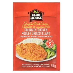 CHEDDAR FRIED ONION CRUNCHY CHICKEN SEASONING MIX, Club House Cheddar Fried Onion Crunchy Chicken Seasoning Mix tempts even picky eaters with its crunch and cheesy, oniony flavour