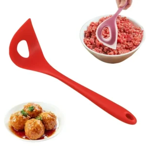 CRCMURE Tableware Meatball Maker Tool Non Stick Meatball Maker Silicon Meatballs Fish Spoon With Comfortable Handles Manual Meatball Spoon Meatball Making Tools For Kitchen