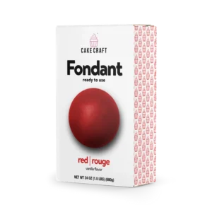 Cake Craft Red Fondant – 24oz, Ready-to-Use Fondant for Cakes, Cupcakes & Cookies, Smooth, Easy-to-Roll Texture, Vanilla Flavor, Made in the USA, Cake Craft Red Fondant – 24oz