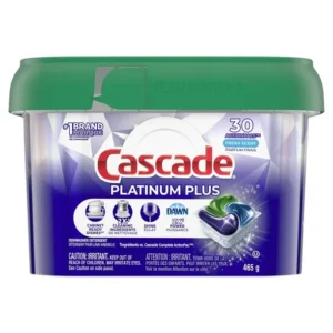 Cascade Platinum Plus Dishwasher Pods, Dish Detergent ActionPacs, Fresh, 30CT