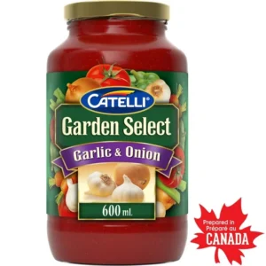 Catelli Garden Select Garlic & Onion Pasta Sauce, 600 ml Jar, Catelli Garden Select Tomato Sauce Garlic Onion 600ML