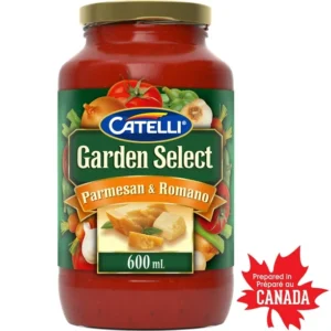 Catelli Garden Select Parmesan & Romano Flavoured Pasta Sauce, 600 ml Jar, Catelli Garden Select Tomato Parmesan Romano 600ML