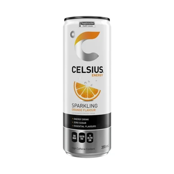 Celsius Orange Energy Drink 355 mL, Can, Celsius Orange