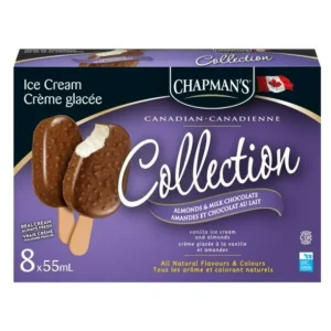 Chapman's Canadian Collection Almonds & Milk Chocolate Ice Cream Bar in a Carton, 8 x 55mL