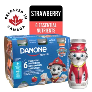 Danino Kids Yogurt Drink, Strawberry, Paw Patrol, 6 x 93 mL