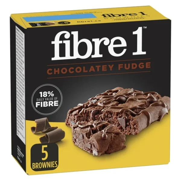 Fibre 1 Brownies Chocolatey Fudge, 5 Brownies, 125 g