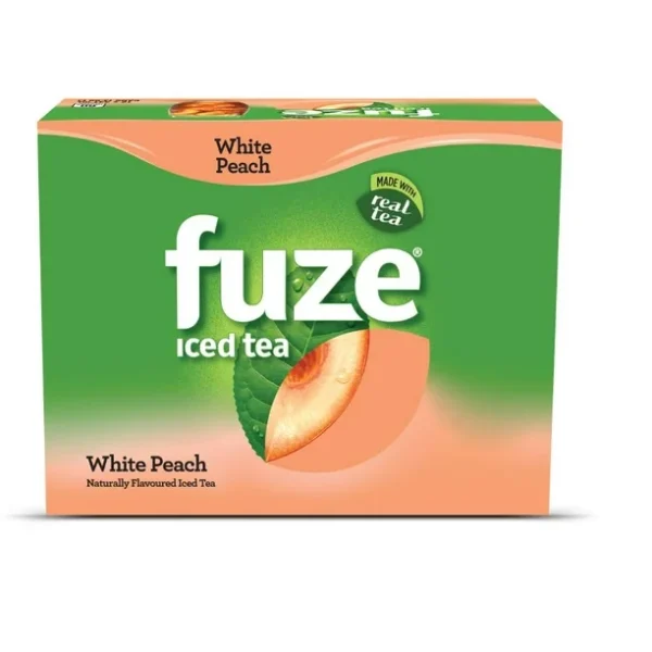 Fuze Iced Tea White Peach Cans, 341 mL, 12 Pack, FUZE WHITE PEACH