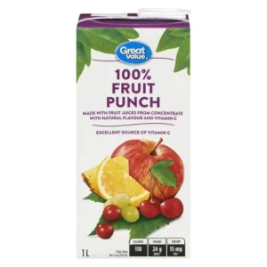 Great Value 100% Fruit Punch, 1L