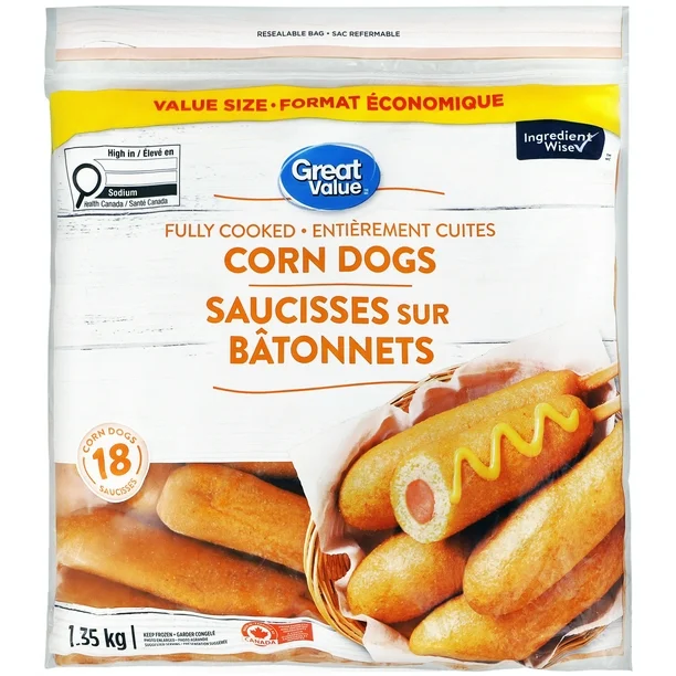 Great Value Fully Cooked Corn Dogs, Great Value Corn Dogs