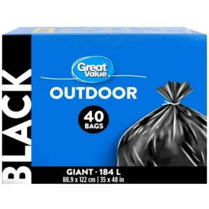 Great Value Giant Outdoor Garbage Bags, 88.9 x 122 cm