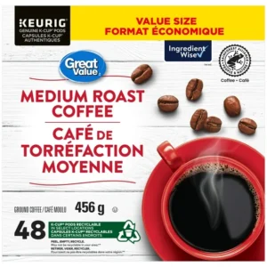 Great Value Medium Roast Coffee, GTVL KC MEDIUM ROAST RFA 48CT