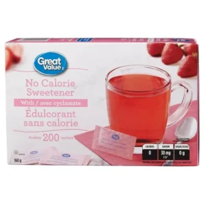 Great Value No Calorie Sweetener - with Cyclamate, 200 packets, cyclamate