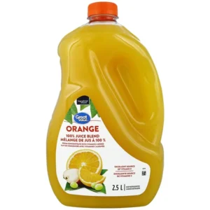 Great Value Orange 100% Juice Blend From Concentrate with Vitamin C Added, 2.5 L