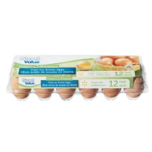 Great Value Organic Free Run Large Brown Eggs, 12 Count