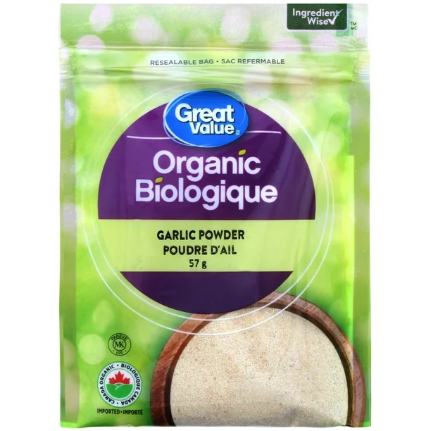 Great Value Organic Garlic Powder, 57 g