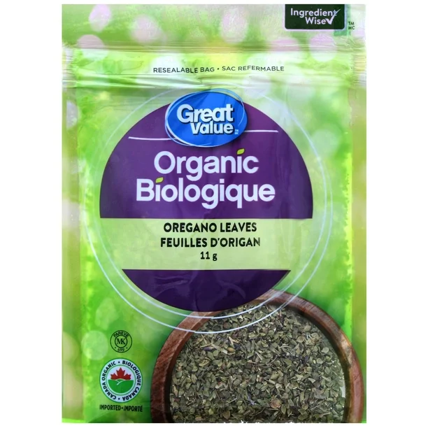 Great Value Organic Oregano Leaves, 11 g