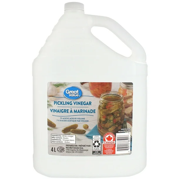 Great Value Pickling Vinegar, 4 L