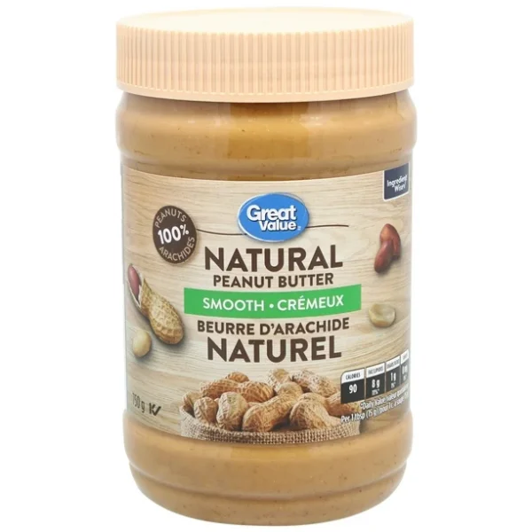 Great Value Smooth Natural Peanut Butter, 750 g