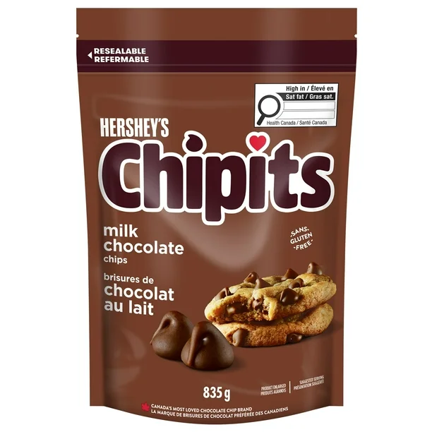 HERSHEY'S CHIPITS Milk Chocolate Chips, 835g