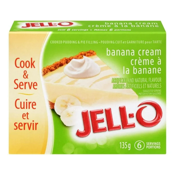 Jell-O Instant Pudding and Pie Filling, Banana Cream, 135G