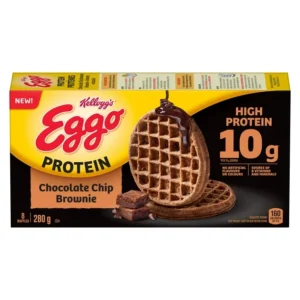 Kellogg’s Eggo Protein Chocolate Chip Brownie Waffles, EGGO PRTN CHOC CHP BRWNIE WFL 8CT 280GMX12