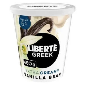 Liberté Greek 5% Extra Creamy Yogurt, Vanilla Bean, High Protein, 650 g, 650 g