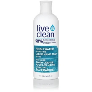 Live Clean Fresh Water Hydrating Liquid Hand Soap Refill, 1 L