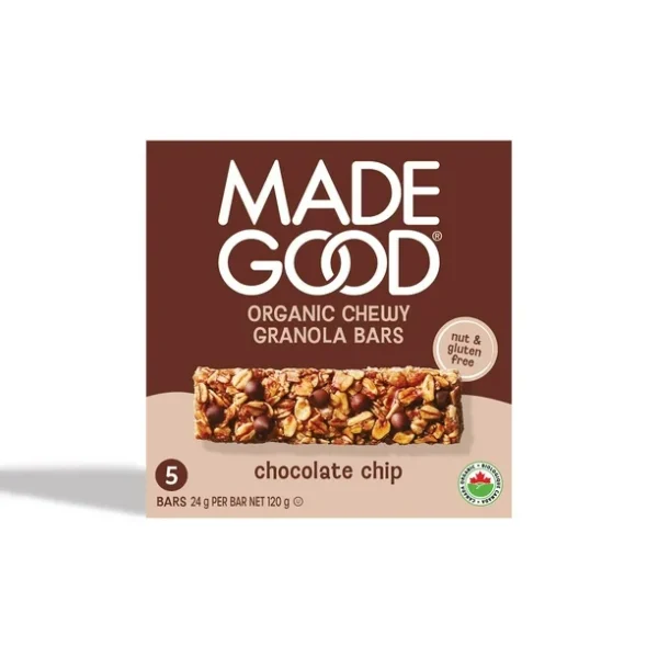 MadeGood Chocolate Chip Granola Bars 5pk, 5 x 24 g