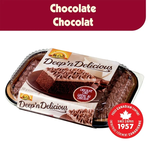McCain® Deep'n Delicious® Chocolate Cake, Made in Canada from domestic and imported ingredients, 510g