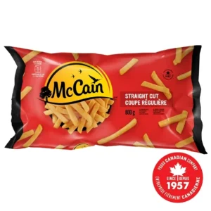 McCain® Straight Cut French Fries, Made in Canada from domestic and imported ingredients, 800g