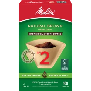 Melitta Natural Brown #2 Coffee Filters, 100 Count