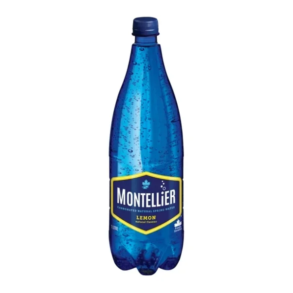 Montellier Lemon Carbonated Natural Spring Water 1 L, Bottle, 1L