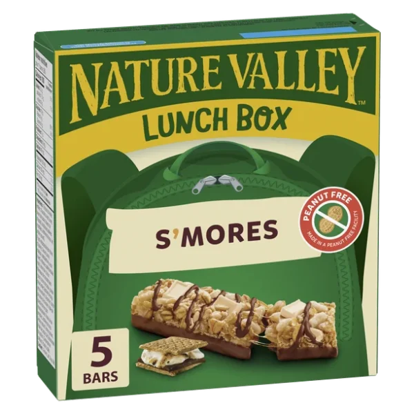 Nature Valley Lunchbox Granola Bars, S'mores, Peanut-Free, Kids Snacks, 5ct, 130 g