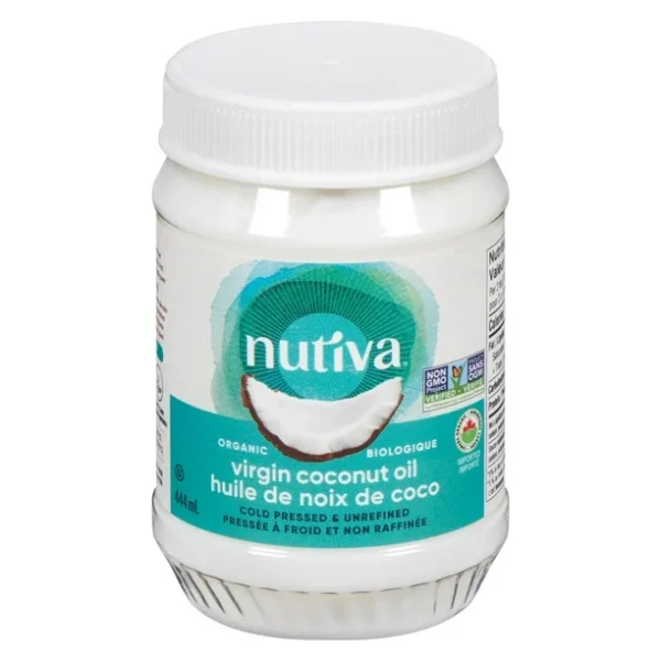 Nutiva Organic Coconut Oil 444ml, Organic, Non-GMO, Virgin Coconut oil - Non-hydrogenated, No cholesterol & Made from fresh coconuts 444 mL