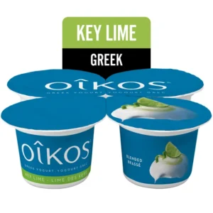 Oikos Greek Yogurt, Key Lime, Blended, 2% M.F., 4 x 100 g