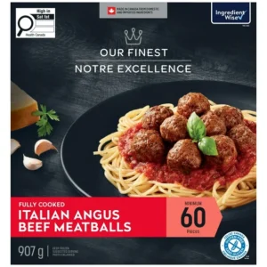 Our Finest Fully Cooked Italian Angus Beef Meatballs, 60 Pieces, 907g