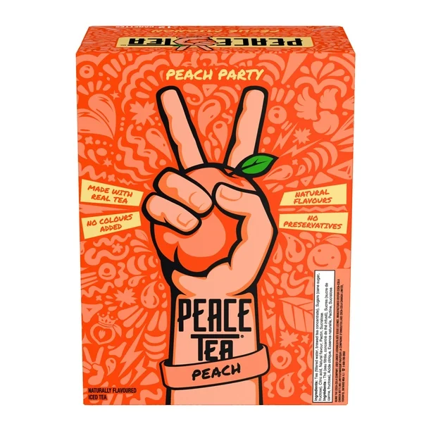 Peace Tea Peach Party Cans, 341 mL, 12 Pack, 12 x 341 mL