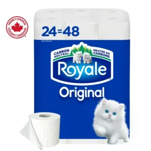 Royale Original, 2 Ply Toilet Paper, 24 Equal 48 Bathroom Tissue Rolls, 242 Toilet Paper Sheets per Roll