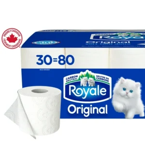 Royale Original, 2 Ply Toilet Paper, 30 Equal 80 Bathroom Tissue Rolls, 323 Toilet Paper Sheets per Roll