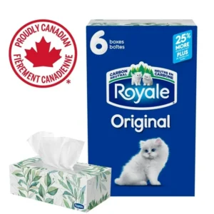 Royale Original Facial Tissue, 6 Flat Boxes, 126 Tissues per box, 2-Ply, 756 Tissues