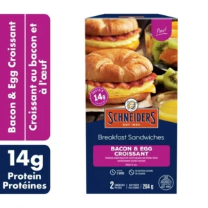 Schneiders Bacon & Egg Croissant Breakfast Sandwiches, 2 per pack, 204 g
