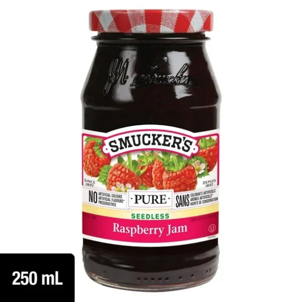 Smucker's Pure Seedless Raspberry Jam 250mL, 250 mL