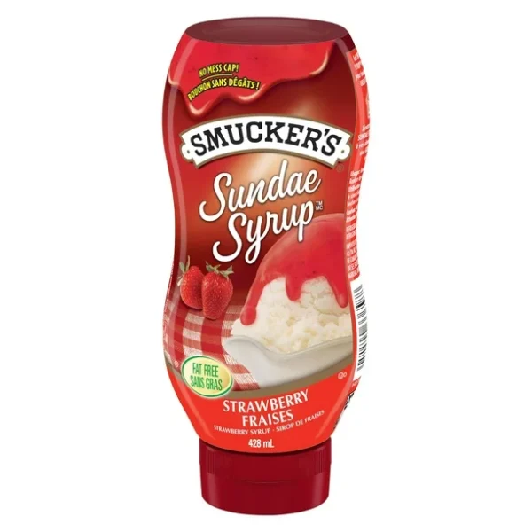 Smucker's Sundae Syrup, Strawberry Flavoured Syrup, 428mL, 428 mL