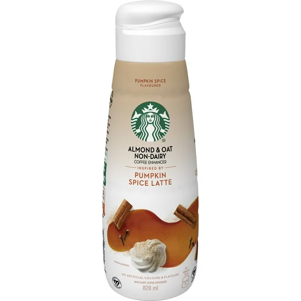 Starbucks Almond And Oat Non Dairy Pumpkin Spice Latte Coffee Enhancer, 828 mL