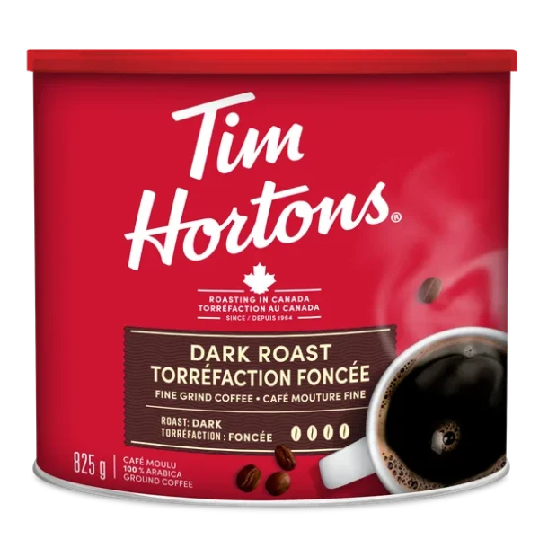 Tim Hortons Dark Roast Fine Grind Coffee 825g, 825 g