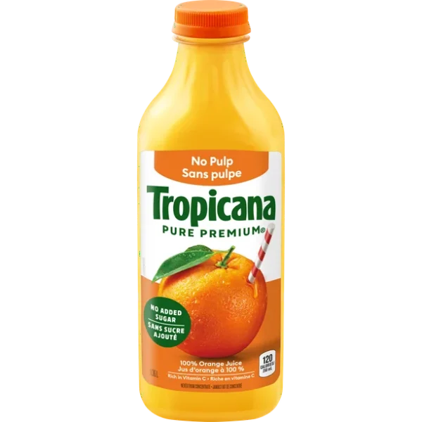 Tropicana 100 % Pure Orange Juice No Pulp 1.36L, 1.36L TROPNP