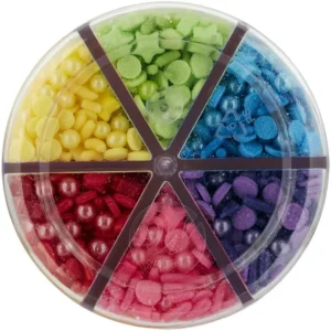 Wilton 6-Cell Rainbow Medley Sprinkles Mix, Sprinkle Mix, 186 g (6.56 oz)