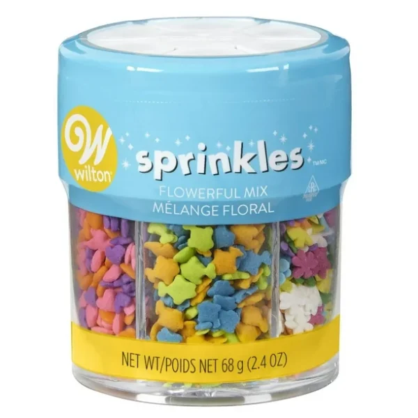 Wilton Flowerful Medley 6-Cell Sprinkles, Assorted Sprinkles, 2.4 oz